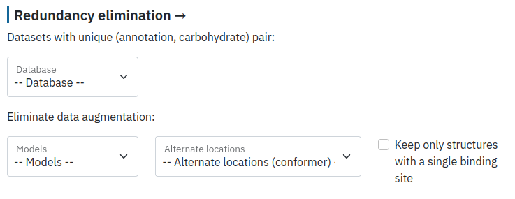 Description of the eliminate redundancy part of DIONYSUS search form